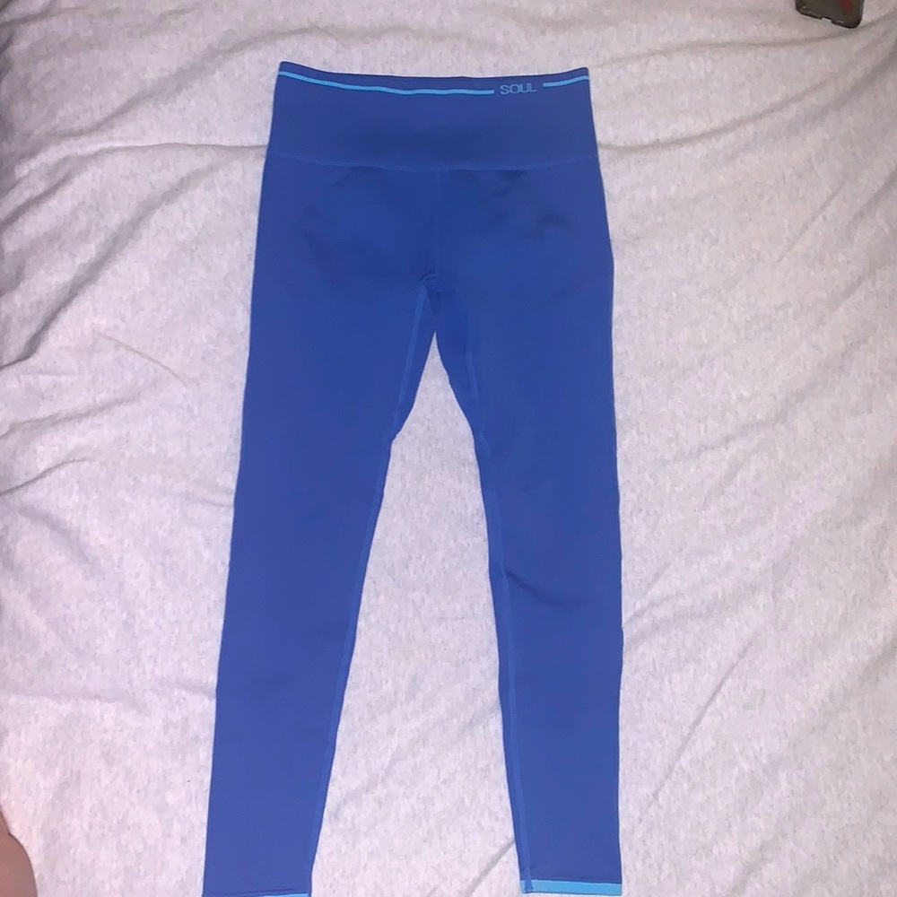 Soul by SoulCycle leggings. Sky blue with light blue trim. Size Medium.